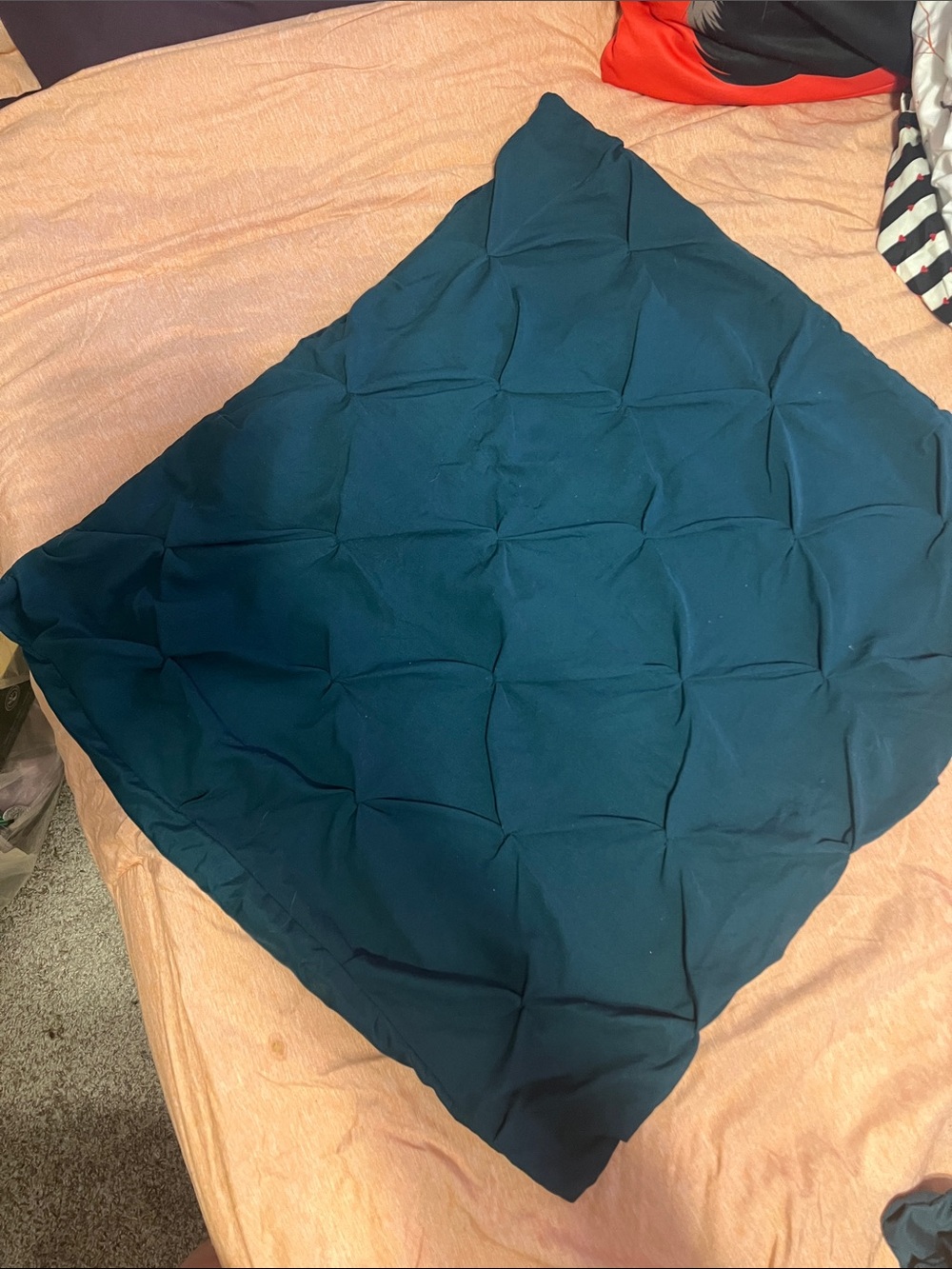 Mainstays Teal Decorative Pintuck Throw Pillow Cover Set